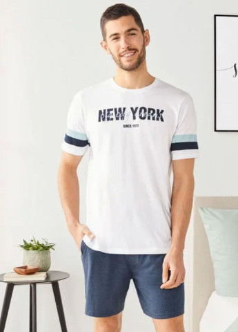 Піжама чоловіча Livergy футболка + шорти смужка комбінована домашня бавовна