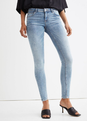 Голубые демисезонные пуш-ап, скинни джинсы H&M