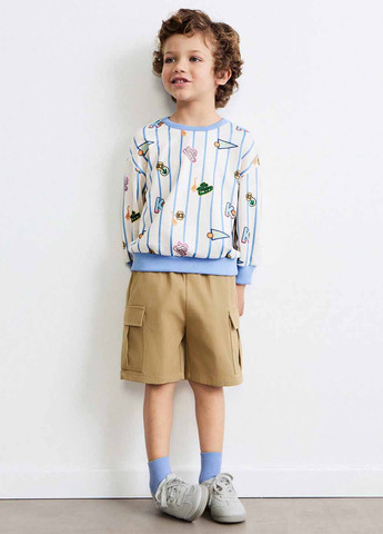 SHEIN свитшот рисунок белый кэжуал полиэстер