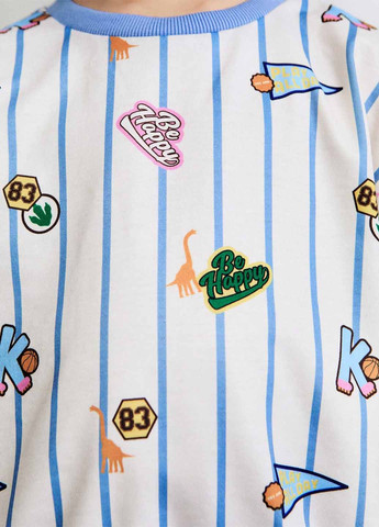 SHEIN свитшот рисунок белый кэжуал полиэстер