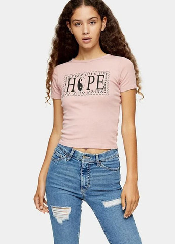 Розовая летняя футболка Topshop