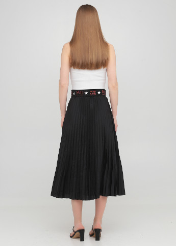 Черная кэжуал с надписью юбка H&M плиссе, клешированная