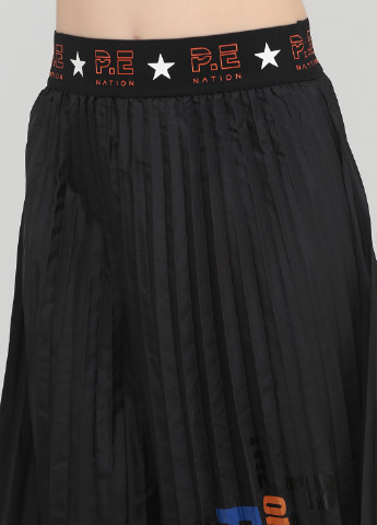 Черная кэжуал с надписью юбка H&M плиссе, клешированная