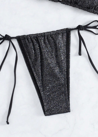 Черный летний купальник (лиф, трусики, топ) бикини, раздельный SHEIN