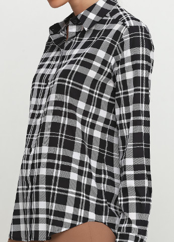 Черно-белая кэжуал рубашка в клетку DKNY