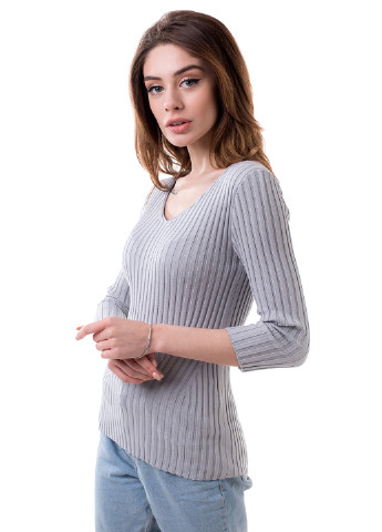 Светло-серый демисезонный пуловер пуловер Bakhur