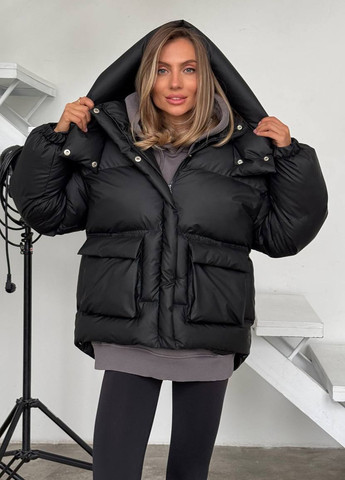 Чорний зимній Пуховик No Brand