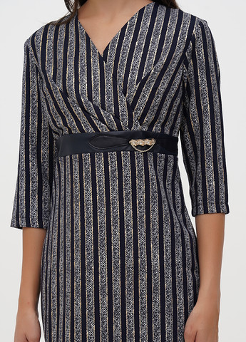 Темно-синя кежуал сукня Sassofono в смужку