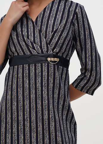 Темно-синя кежуал сукня Sassofono в смужку