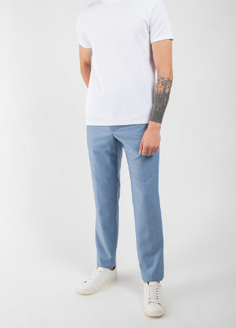 Блакитні вовняні штани Emporio Armani (238364722)