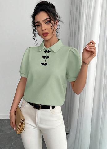 Світло-зелена блуза SHEIN