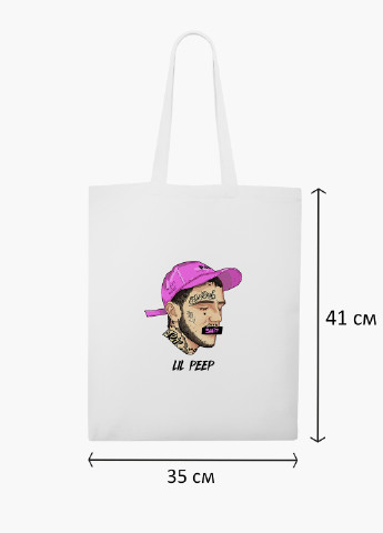 Еко сумка шоппер біла Ліл Піп (Lil Peep) (9227-2635-WT-2) екосумка шопер 41*35 см MobiPrint (219151218)