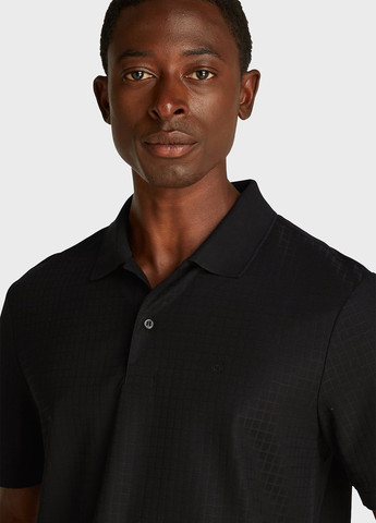 Черная футболка-поло для мужчин Calvin Klein однотонная