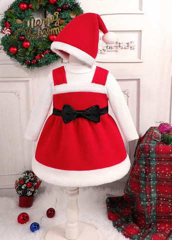 Комбинированный зимний костюм (гольф, сарафан, колпак) SHEIN