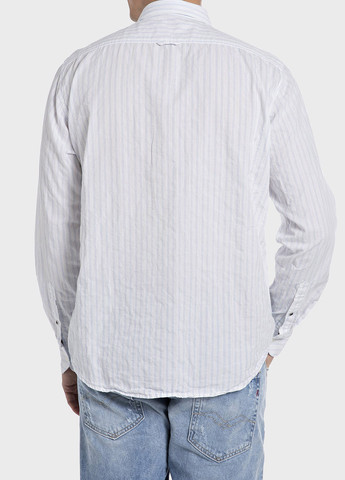 Белая кэжуал рубашка в полоску Replay
