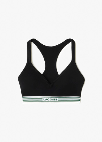 Чорний топ бюстгальтер Lacoste без кісточок бавовна