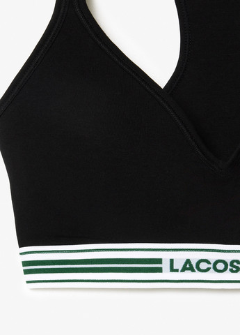 Чорний топ бюстгальтер Lacoste без кісточок бавовна