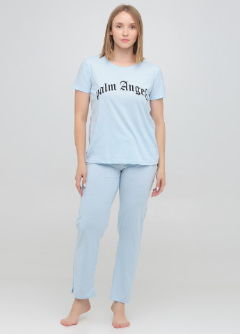 Блакитна всесезон піжама (футболка, штани) футболка + штани Carla Mara