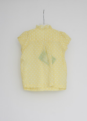 Желтая в горошек блузка с коротким рукавом United Colors of Benetton летняя
