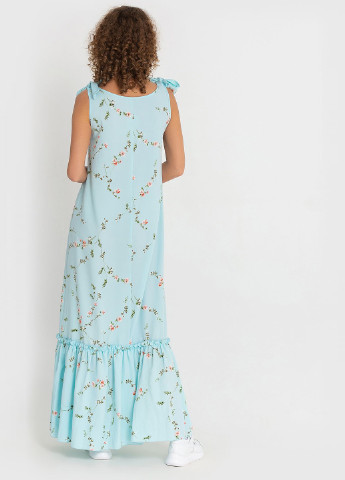 Голубое кэжуал платье Vovk с цветочным принтом
