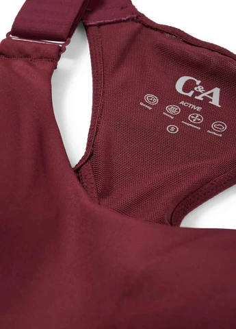 Бордовый топ бюстгальтер C&A без косточек полиэстер