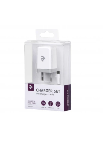 Зарядное устройство USB Wall Charger USB:DC5V/2.1A +кабель MicroUSB 2.4A, white (-WC1USB2.1A-CM) 2E (216637740)