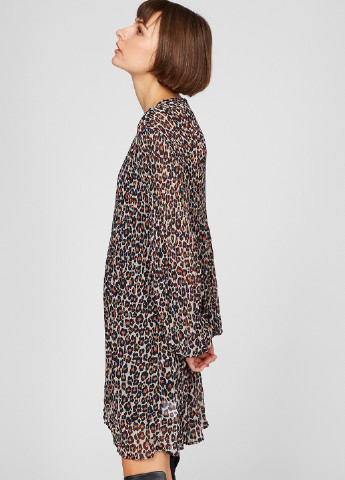 Комбинированное кэжуал платье Pepe Jeans леопардовый