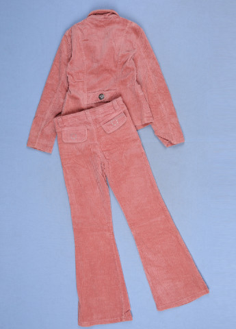 Розовый демисезонный костюм (жакет, брюки) брючный Qialuo