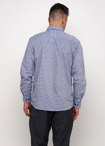 Голубой кэжуал рубашка с геометрическим узором Pierre Cardin
