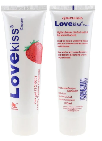Лубрикант Love Kiss Клубника на водной основе Langsha (251707871)