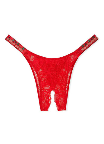 Червоний демісезонний комплект (трусики, пояс для панчіх) Victoria's Secret