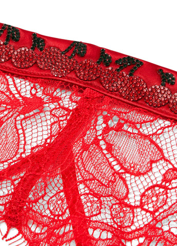 Червоний демісезонний комплект (трусики, пояс для панчіх) Victoria's Secret