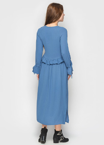 Синее кэжуал платье а-силуэт Evercode однотонное