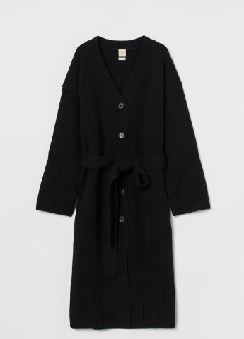 Черное кэжуал платье шерсть бленд H&M однотонное