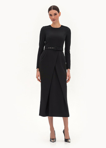 Черное кэжуал платье футляр BGL однотонное