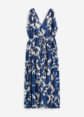 Комбинированное кэжуал платье плиссированное H&M с цветочным принтом
