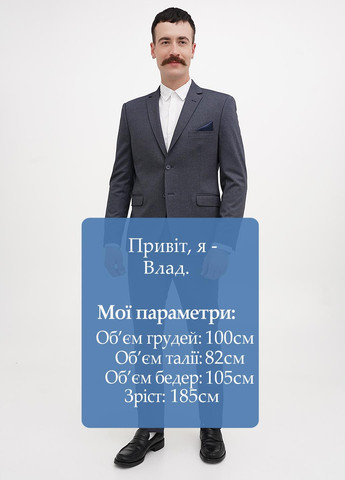 Серо-синий демисезонный костюм (пиджак, брюки) брючный Federico Cavallini