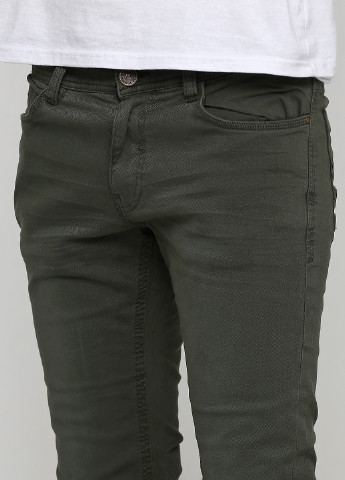 Хаки демисезонные зауженные джинсы Tom Tailor