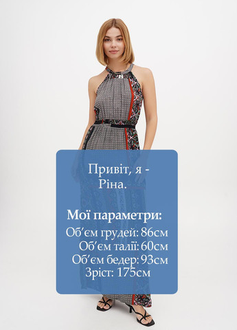 Комбинированное кэжуал платье а-силуэт C&A с абстрактным узором