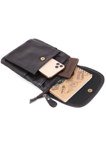 Мужская кожаная сумка через плечо 18х21х6 см Vintage (253491272)