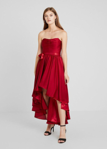 Красное кэжуал платье Swing однотонное