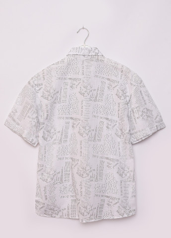 Белая классическая рубашка с надписями Let's Shop