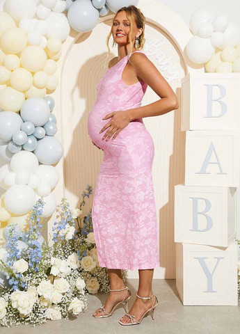 Рожева кежуал сукня для вагітних SHEIN з квітковим принтом