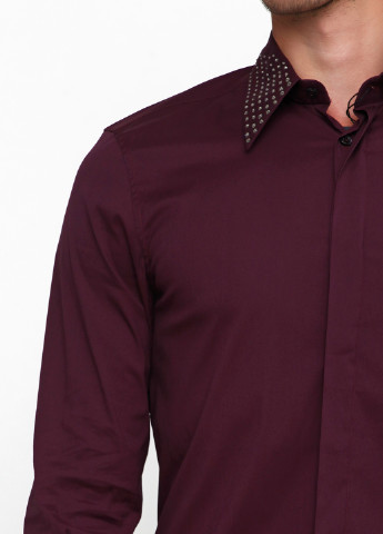 Фиолетовая кэжуал рубашка однотонная Richmond с длинным рукавом
