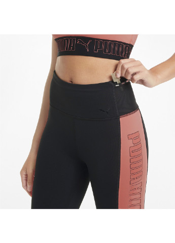 Черные летние леггинсы logo block 7/8 women's training leggings Puma