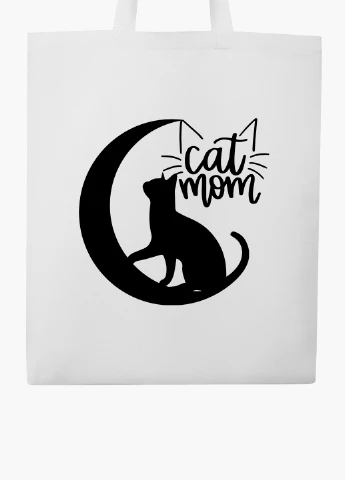 Эко сумка шоппер белая Cat Mom (9227-2845-WT2) Еко сумка шоппер біла 41*35 см MobiPrint (221682968)