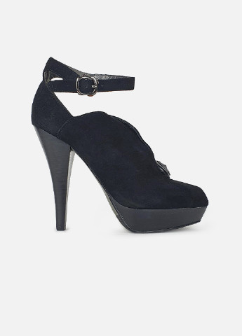Стильні жіночі туфлі на підборах замшеві чорні Basile лодочки (252654868)