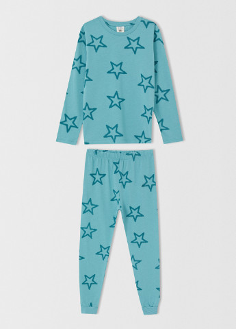 Бирюзовая всесезон пижама (лонгслив, брюки) лонгслив + брюки DeFacto