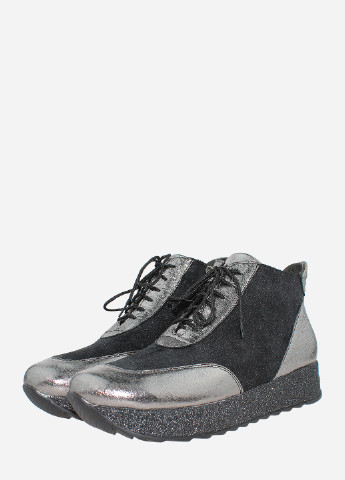 Осенние ботинки re114 черный-никель Emilio из натуральной замши