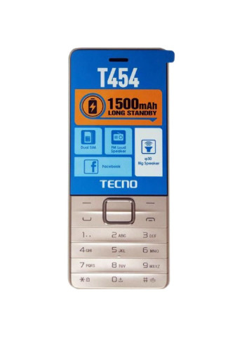 Мобільний телефон (4895180745980) Tecno t454 champagne gold (253507568)